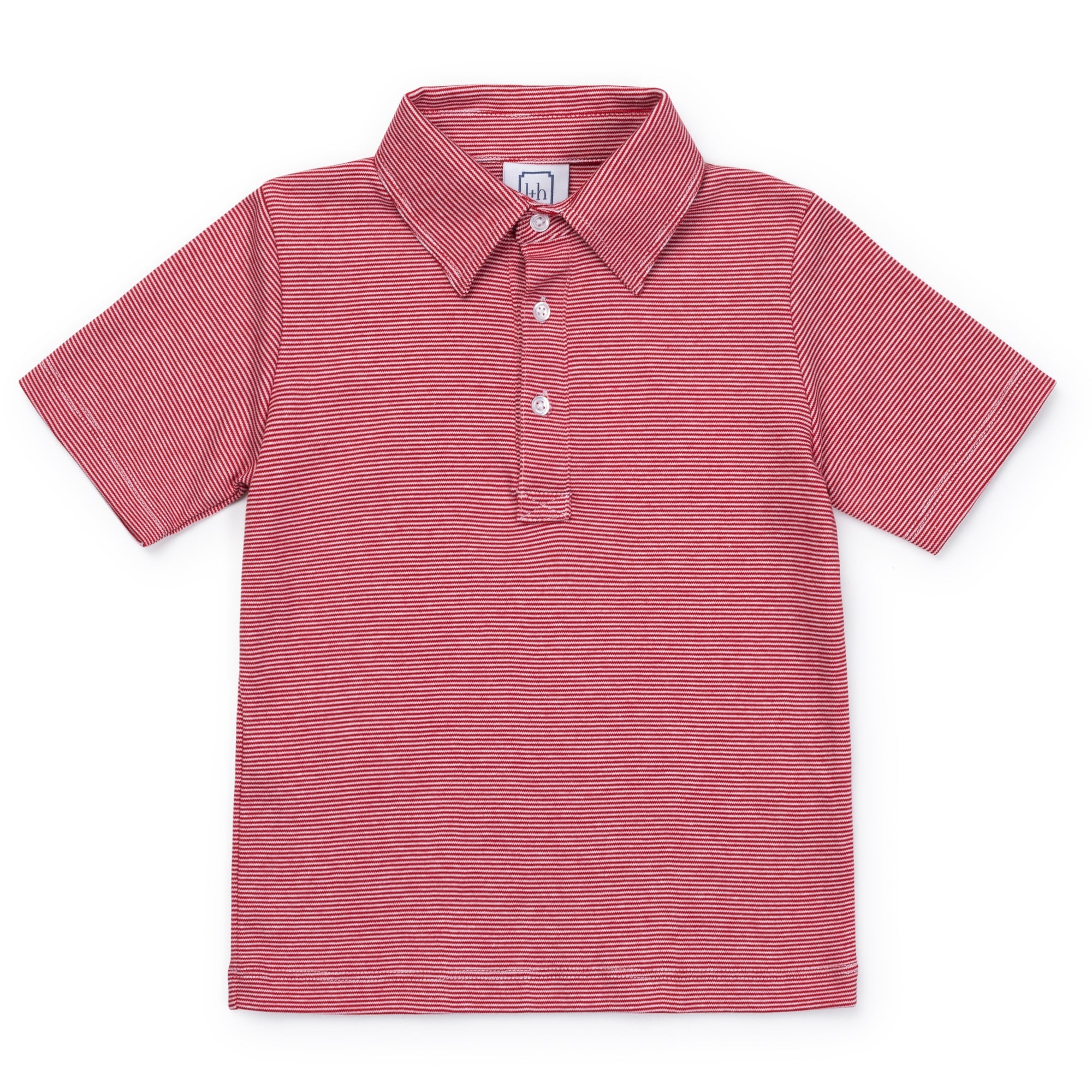 SALE Griffin Boys' Pima Cotton Polo Golf Shirt - Red Stripes