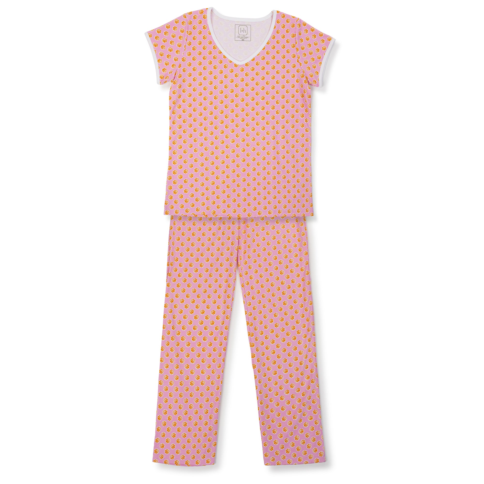 SALE Marcia Women's Pima Cotton Pajama Pant Set - Hoop it up Pink