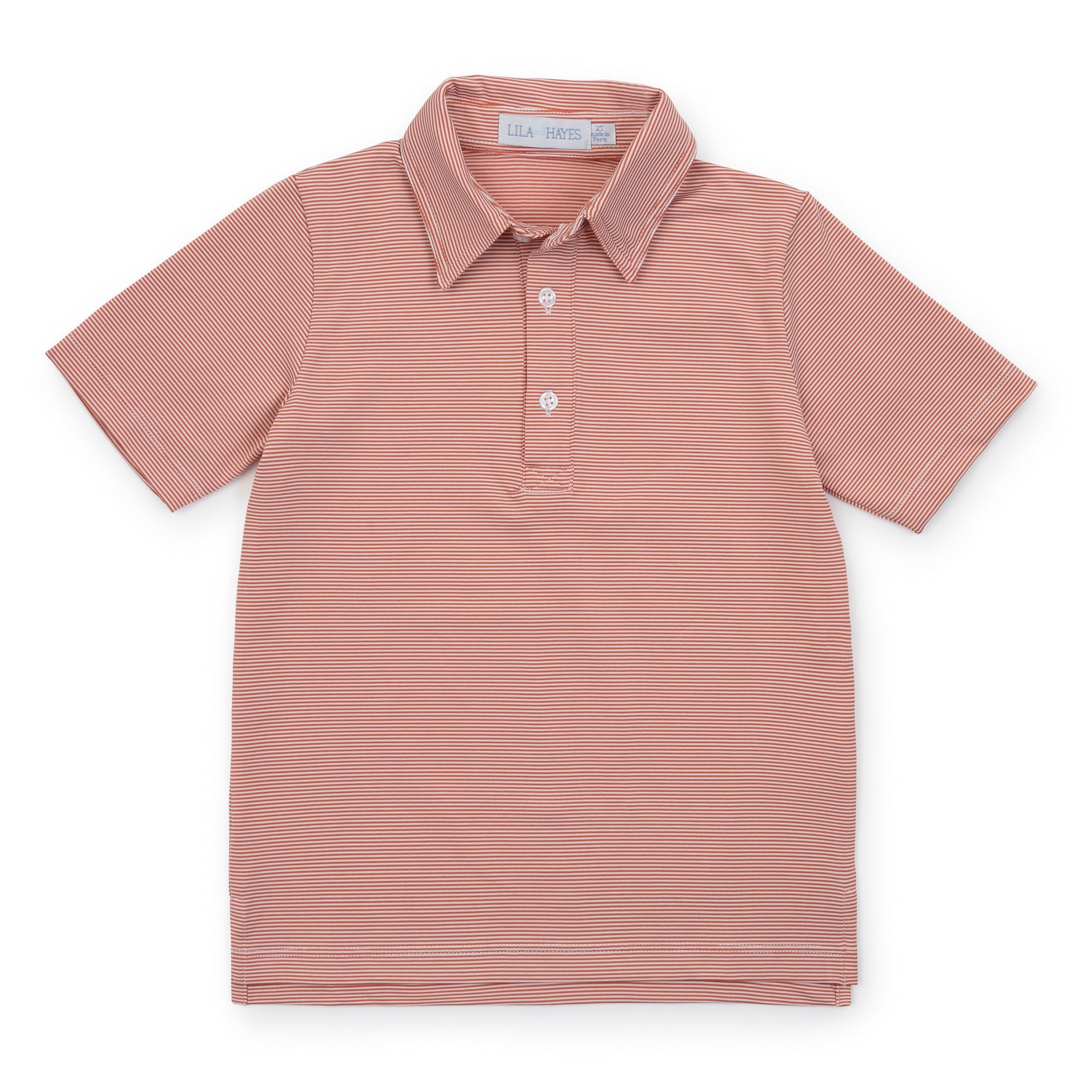 Collegiate Shop: Will Boys' Polo Shirt by LH Sport with Monogram - Orange Stripes