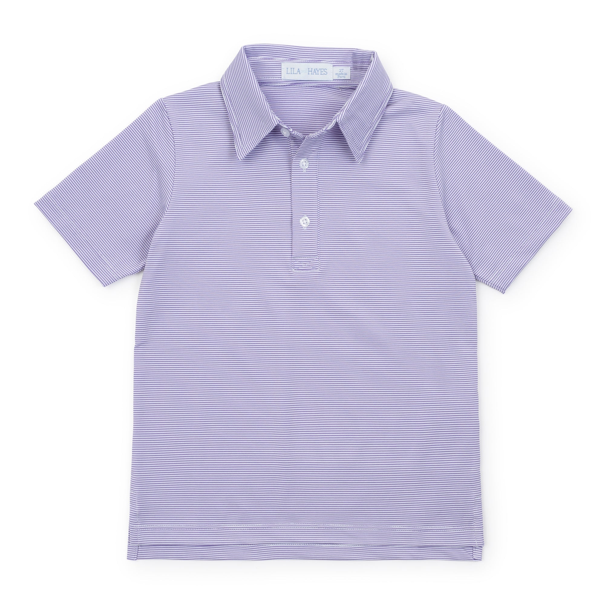 Collegiate Shop: Will Boys' Polo Shirt by LH Sport with Monogram - Purple Stripes