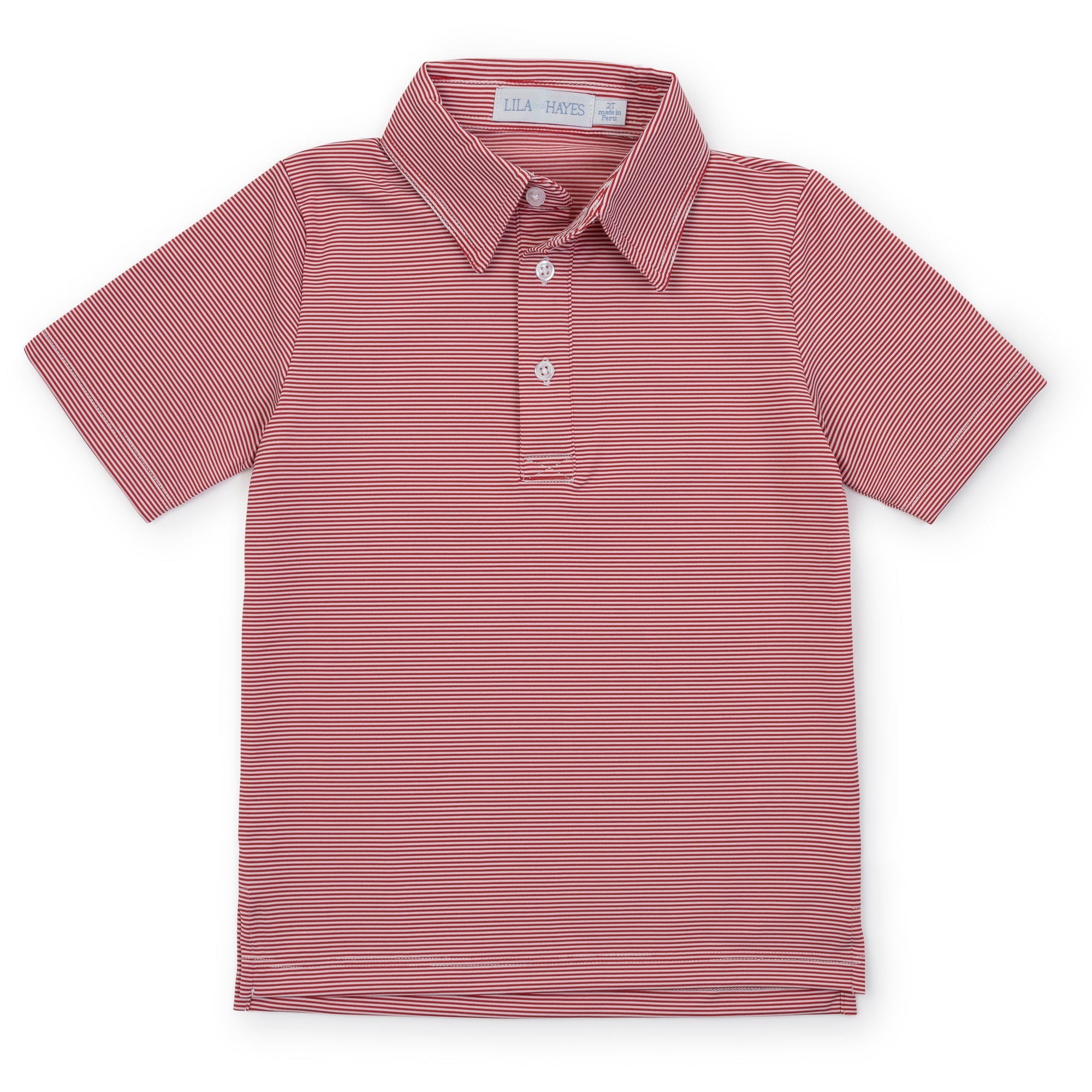 Collegiate Shop: Will Boys' Polo Shirt by LH Sport with Monogram - Red Stripes