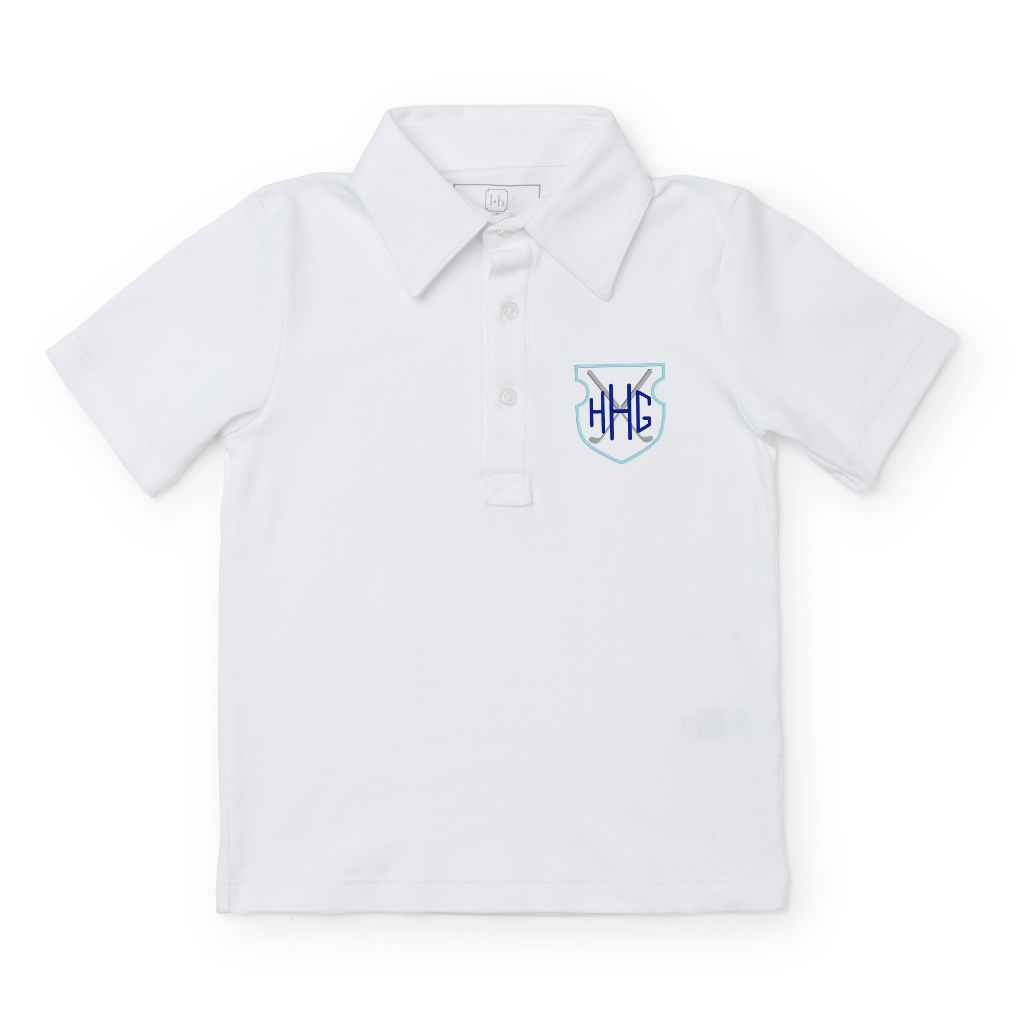 Collegiate Shop: Griffin Boys' Pima Cotton Polo Golf Shirt with Monogram - White