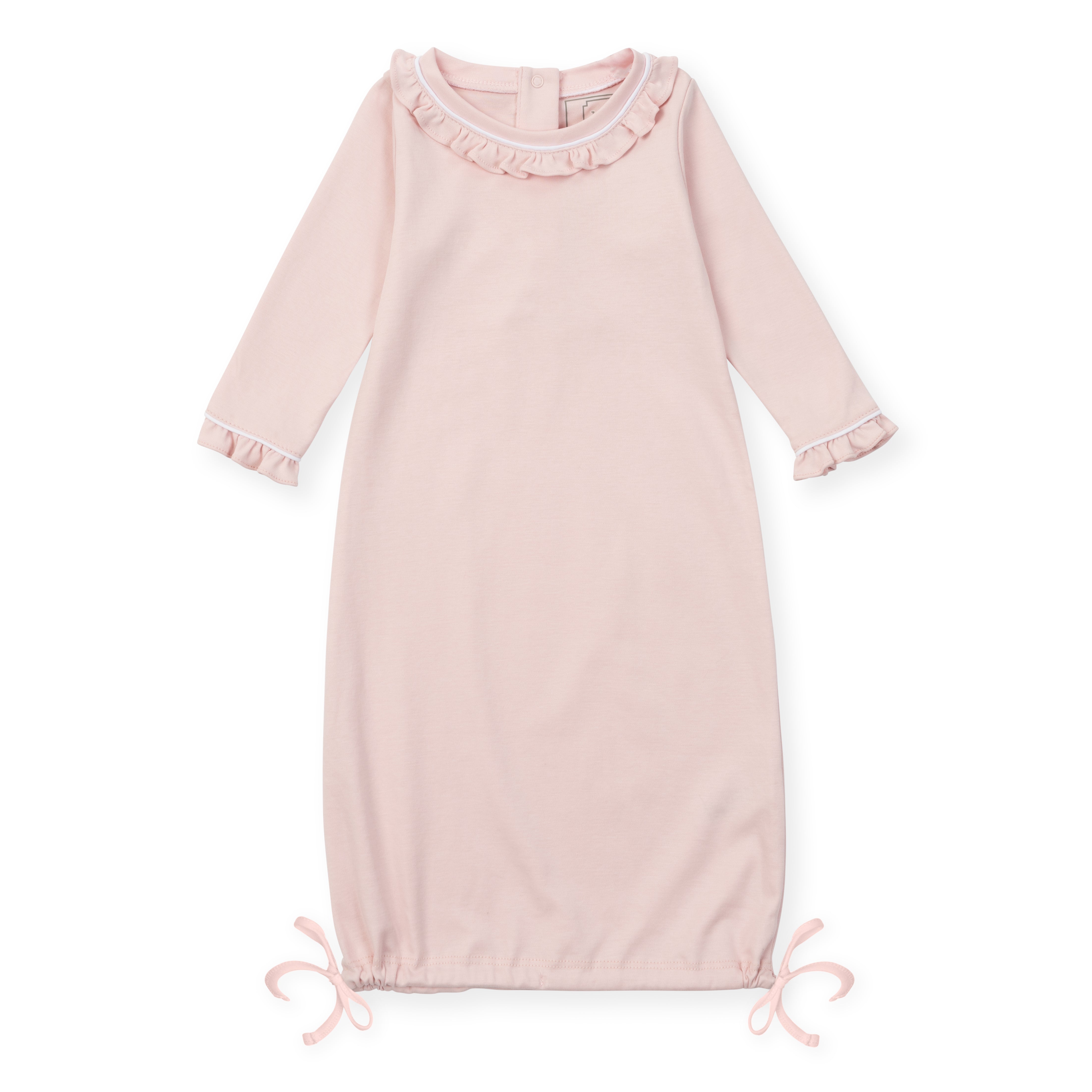 Georgia Pima Cotton Daygown for Girls - Light Pink with White Piping