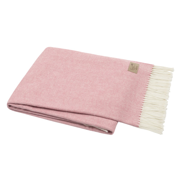 Italian Herringbone Throw in Berry Sorbet with Monogram